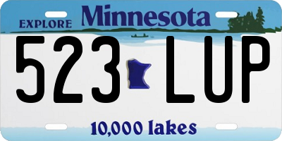 MN license plate 523LUP