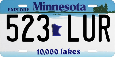 MN license plate 523LUR