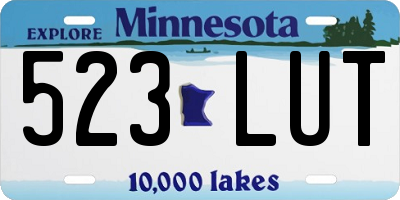 MN license plate 523LUT