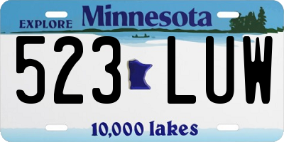 MN license plate 523LUW