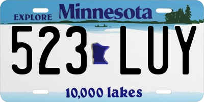 MN license plate 523LUY