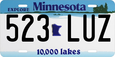 MN license plate 523LUZ