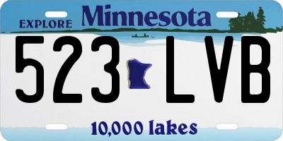 MN license plate 523LVB