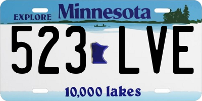 MN license plate 523LVE