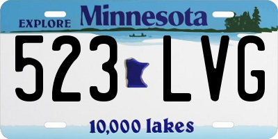 MN license plate 523LVG