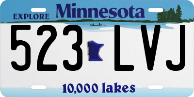 MN license plate 523LVJ