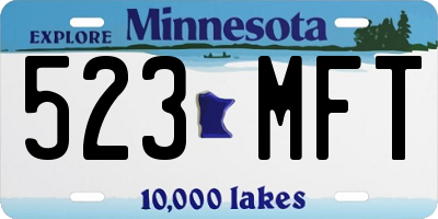 MN license plate 523MFT
