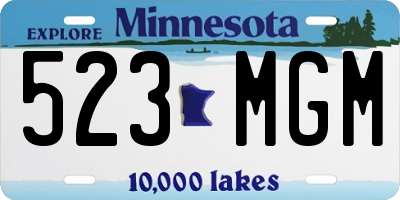 MN license plate 523MGM