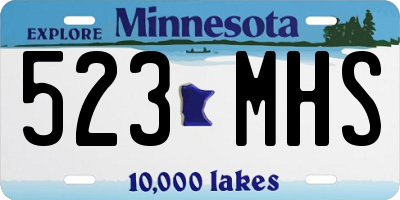 MN license plate 523MHS