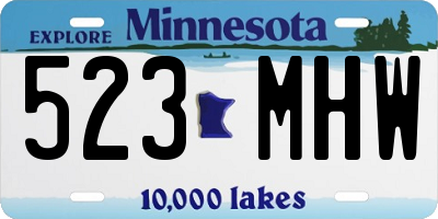 MN license plate 523MHW