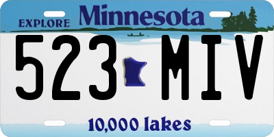 MN license plate 523MIV