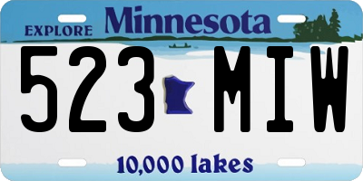MN license plate 523MIW