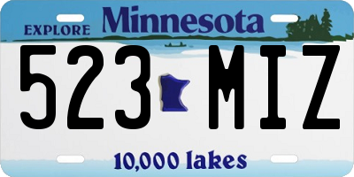 MN license plate 523MIZ