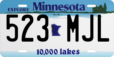 MN license plate 523MJL
