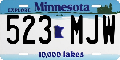 MN license plate 523MJW