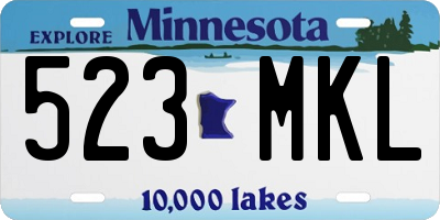 MN license plate 523MKL