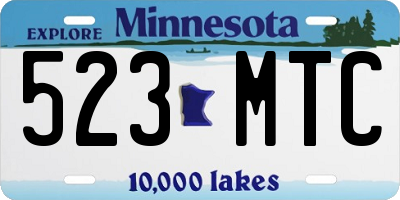 MN license plate 523MTC