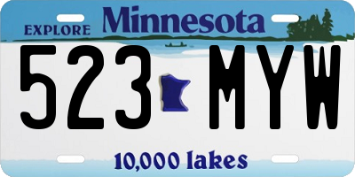 MN license plate 523MYW
