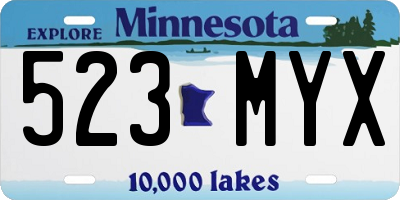 MN license plate 523MYX