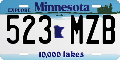 MN license plate 523MZB