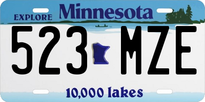 MN license plate 523MZE