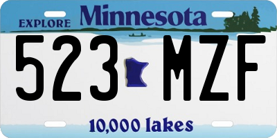 MN license plate 523MZF