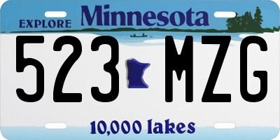 MN license plate 523MZG