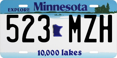 MN license plate 523MZH