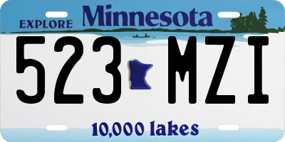 MN license plate 523MZI