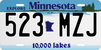 MN license plate 523MZJ