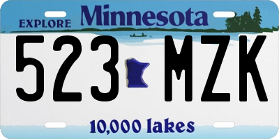 MN license plate 523MZK