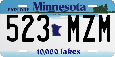 MN license plate 523MZM