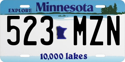 MN license plate 523MZN