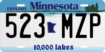 MN license plate 523MZP