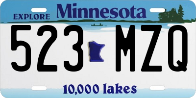 MN license plate 523MZQ