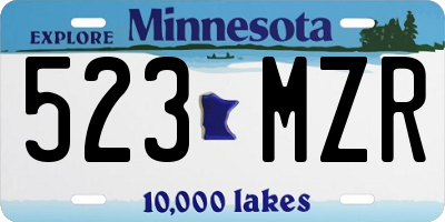 MN license plate 523MZR