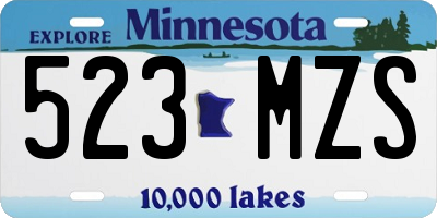 MN license plate 523MZS