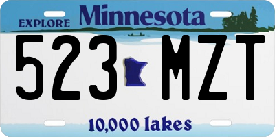 MN license plate 523MZT