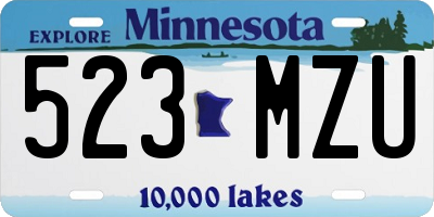 MN license plate 523MZU