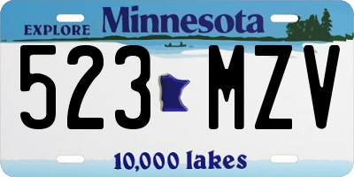 MN license plate 523MZV