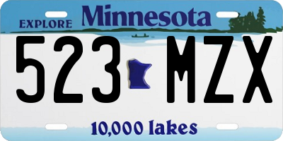 MN license plate 523MZX