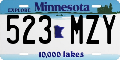 MN license plate 523MZY