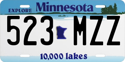 MN license plate 523MZZ