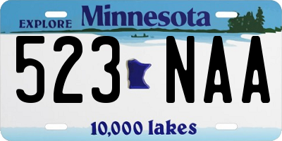 MN license plate 523NAA