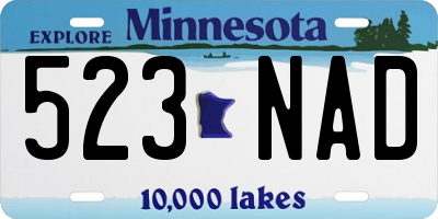 MN license plate 523NAD