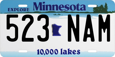 MN license plate 523NAM