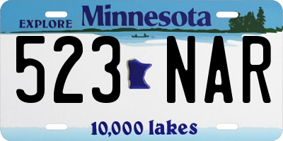 MN license plate 523NAR