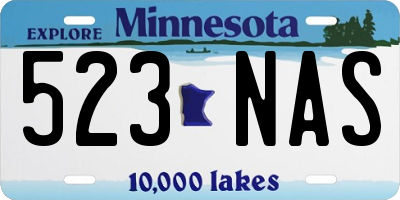 MN license plate 523NAS