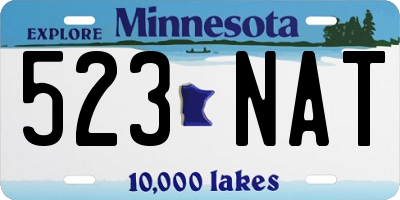 MN license plate 523NAT