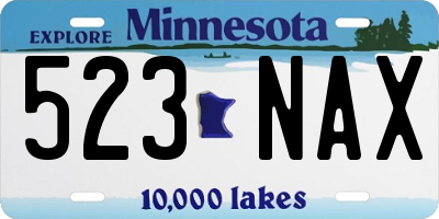 MN license plate 523NAX